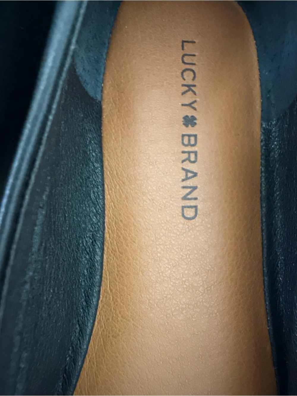 NEW Lucky Brand Black Leather Slip-On Ballet Flats